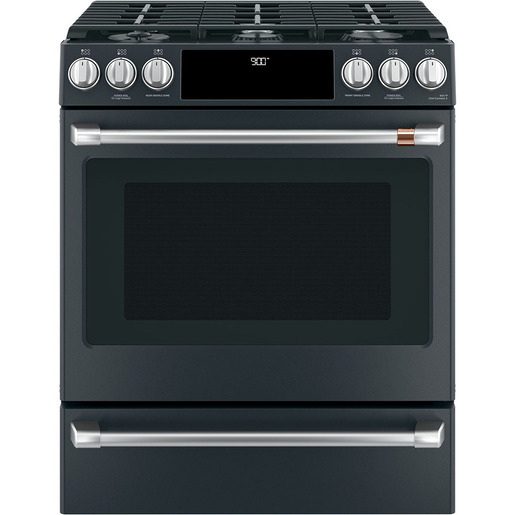 Café™ 30" Slide-In Dual-Fuel Range with No-Preheat Air Fry Matte Black - CC2S900P3MD1