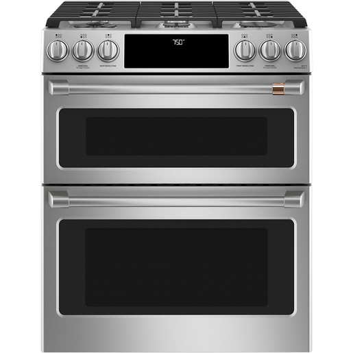 Café™ 30" Double Oven Gas Range with No-Preheat Air Fry Stainless Steel - CCGS750P2MS1