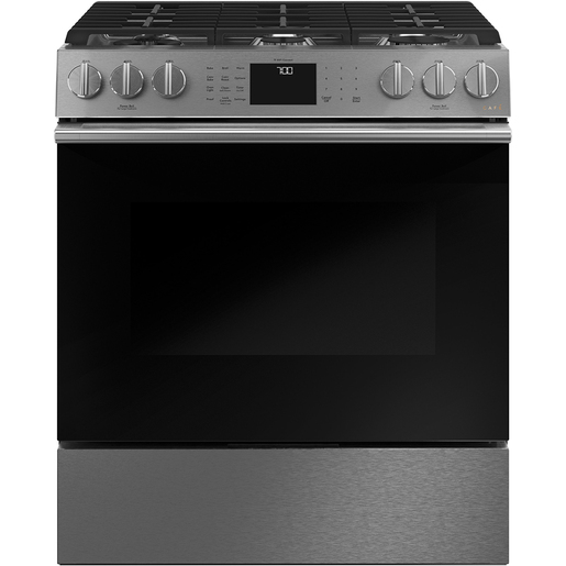 Café™ 30" Slide-In Gas Range with Convection and No-Preheat Air Fry Platinum Glass - CCGS700M2NS5