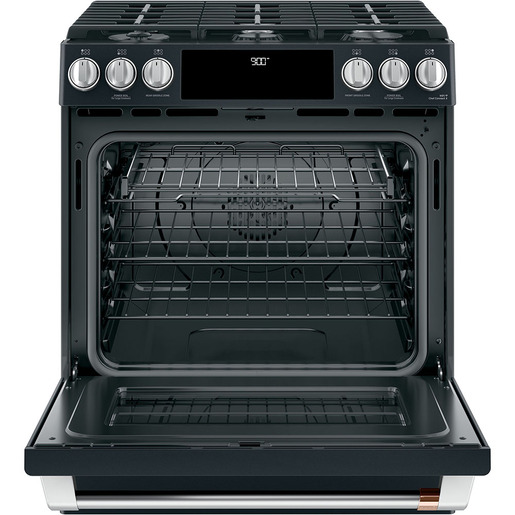 Café Cuisinière encastrée biénergie de 30 po avec friture a air sans préchauffage, noir mat - CC2S900P3MD1