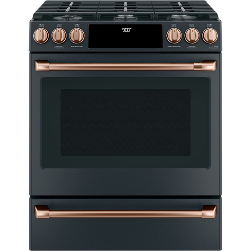 Café™ 30" Slide-In Dual-Fuel Range with No-Preheat Air Fry Matte Black - CC2S900P3MD1