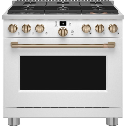 Café 36" Smart All-Gas Range with No-Preheat Air Fry Matte White - CGY366P4TW2