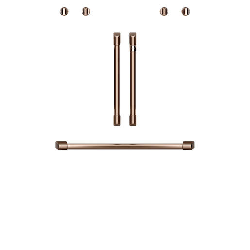 Café™ 2 French-Door Handles; 1 - 30" Handle; 4 Knobs Brushed Copper - CXWDFHKPMCU
