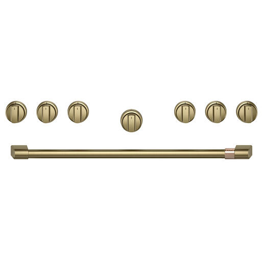 Café Custom Handle and Knob Kit for 36in Pro Range and Rangetop Brushed Brass - CXPR6HKPTCG