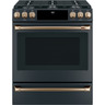 H-RANGE-DUAL-FUEL-MATTE-BLACK-CC2S900P3MD1-CAFE-FRONT-HARDWARE-BRUSHED-BRONZE.jpg_96Wx96H CAFÉ Cuisinière encastrée biénergie de 30 po avec friture a air sans préchauffage, noir mat - CC2S900P3MD1