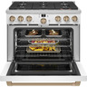 mabeV2_RANGE-36-INCHES-MATTE-WHITE-CGY366P4TW2-CAFE-OPEN-FULL_v2.jpg_96Wx96H CAFÉ 36" Smart All-Gas Range with No-Preheat Air Fry Matte White - CGY366P4TW2