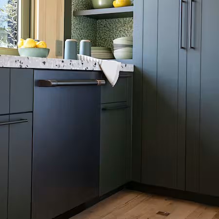 matte back cafe dishwasher in sage green cabinets