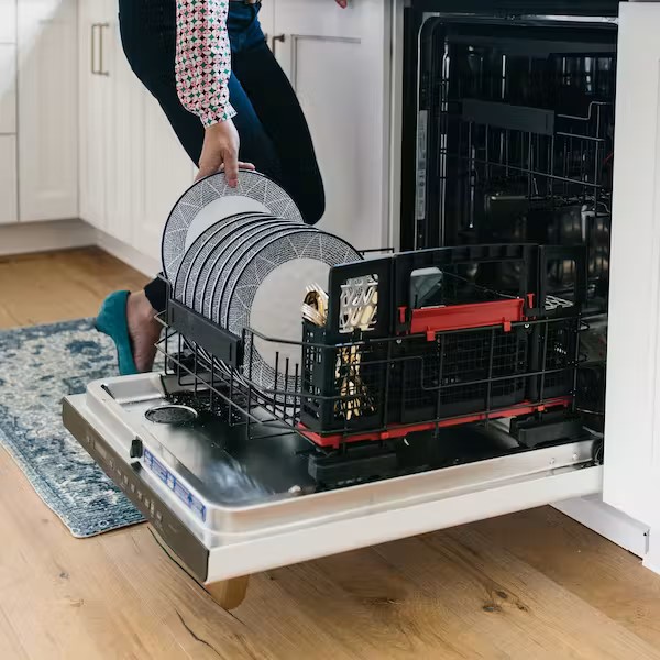 loading dishes in dishwasher